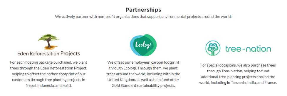 Eco Web Hosting actively contributes to different eco-friendly projects around the globe